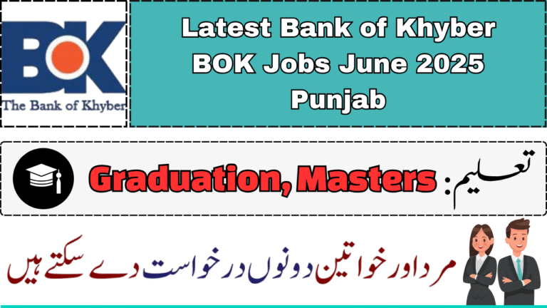 Latest Bank of Khyber BOK Jobs June 2025 Punjab